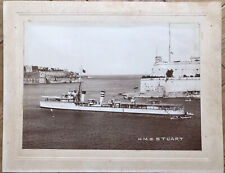 HMS Stuart. Malta Harbour. Scott Class Destroyer. 1920s Real Photograph picture