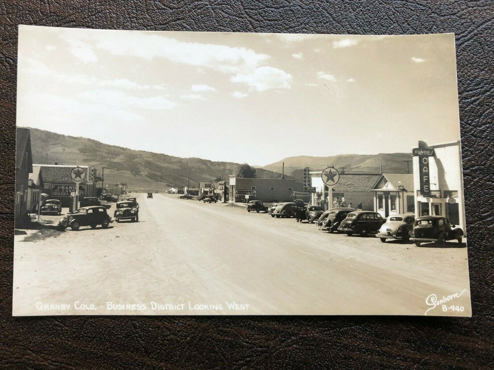 RPPC Granby Colorado Street Scene Texaco Gas Stations & Stores 1930s era