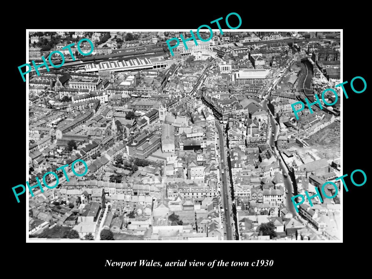 Newport Wales Aerial View Of The Town c1930 4 Old Large Historic Photo Newport Wales Aerial View Of The Town c1930 4 Old Large Historic Photo