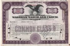 Waltham Watch and Clock Co. - Original Stock Certificate -1924 - #0315 picture