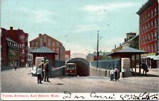 Tunnel Entrance, East Boston, Massachusetts - Vintage Divided Back Postcard 1907 picture