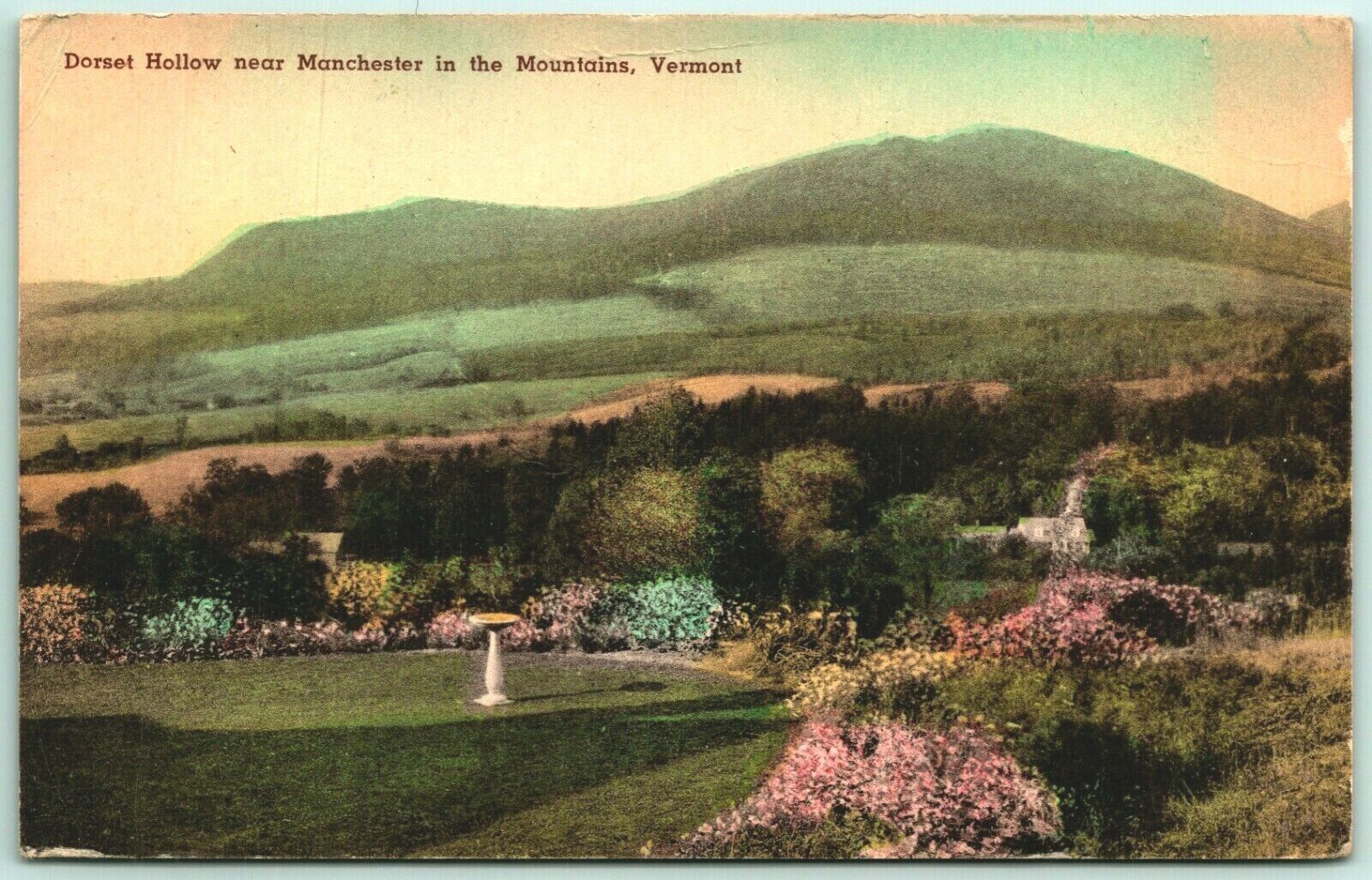 Dorset Hollow Manchester Vermont VT Hand Colored Albertype Postcard C14
