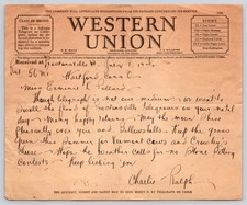 1942 Western Union Telegram Proctorsville VT Hartford CT Birthday Message picture