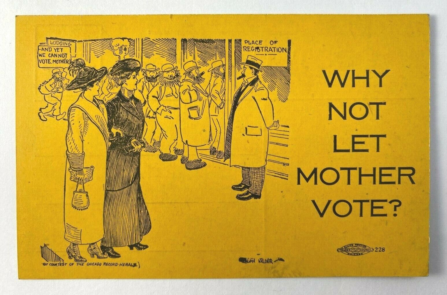 Antique Women's Suffrage Suffragette Postcard Why Not Let Mother Vote? R. Wilder