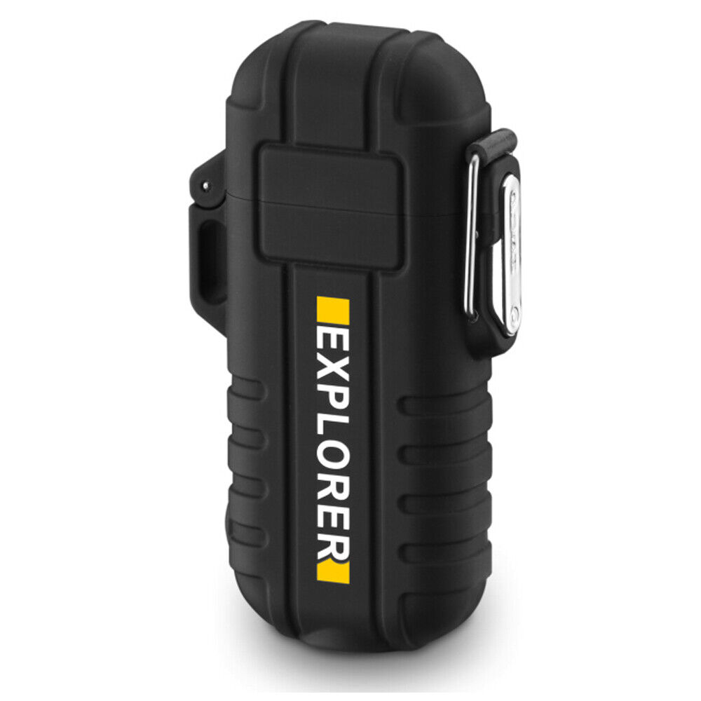 Plasma Electric Flameless Lighter USB Rechargeable Waterproof w/ Flashlight