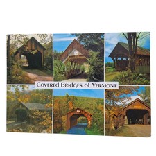 Postcard Covered Bridges Of Vermont Halpin Bridge Greenbanks Hollow Bridge picture