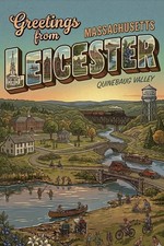 Greetings From Leicester, Massachusetts Modern Large Letter Postcard B676 picture