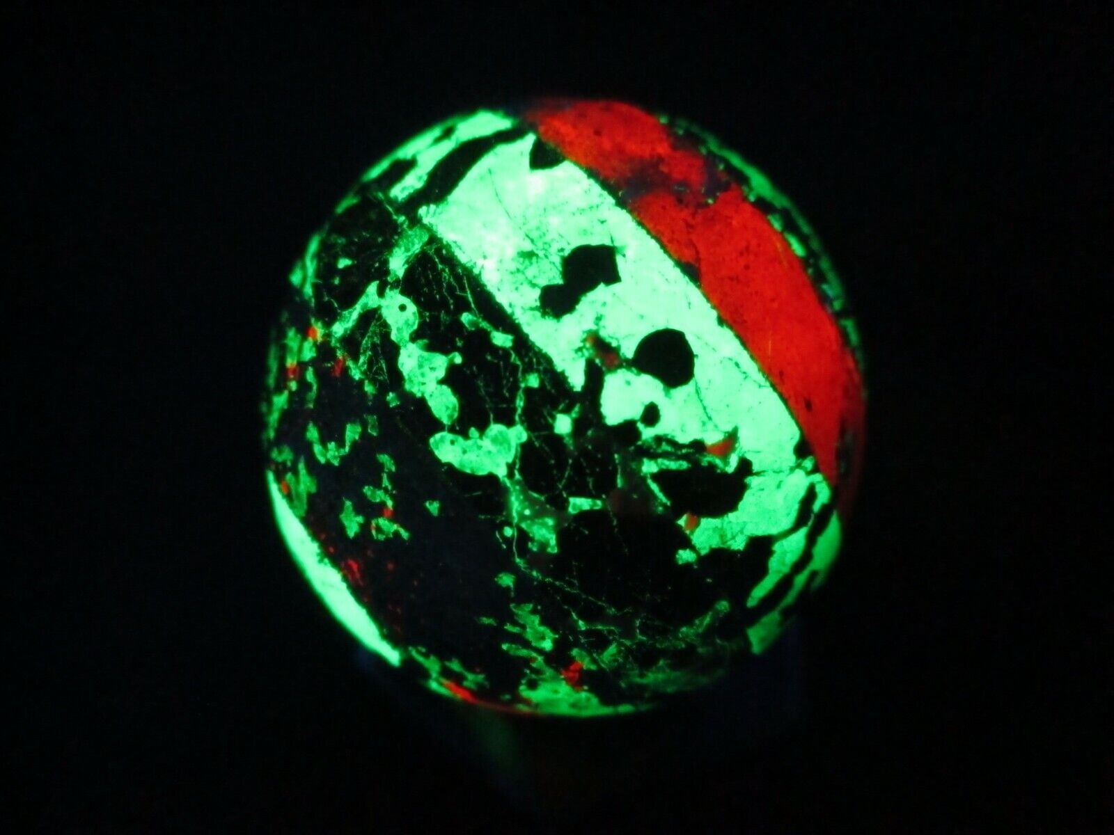 Fluorescent Willemite & Calcite Sphere, Franklin, NJ #4 (with free stand)