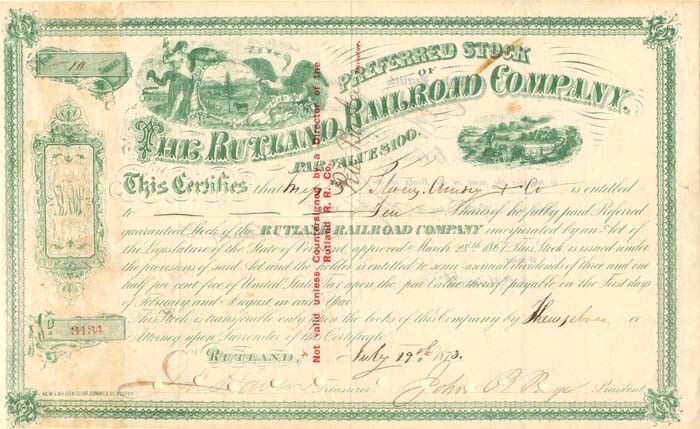 Rutland Railroad Co. - Railroad Stocks