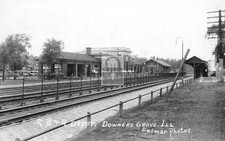 Railroad Train Station Depot Downers Grove Illinois IL - Reprint picture