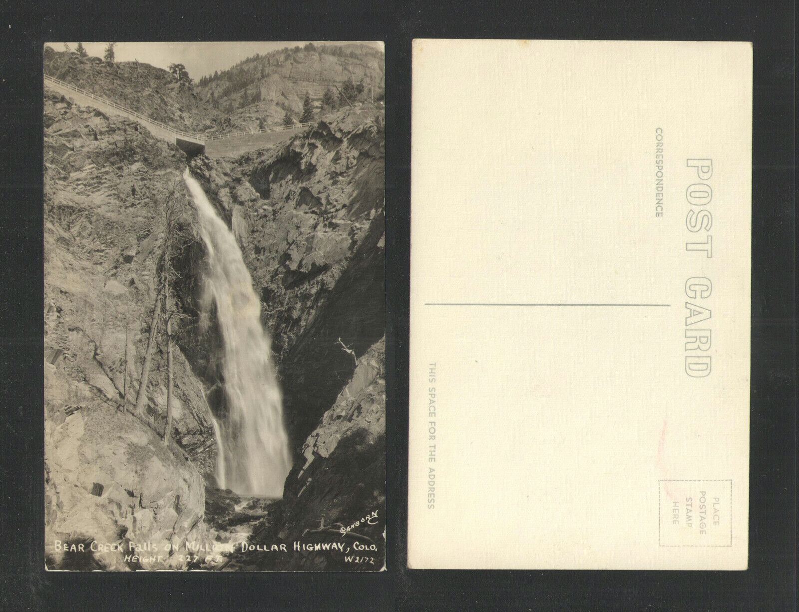 1930s BEAR CREEK FALLS COLO { SANBORN W 2172 } RPPC REAL PICTURE POSTCARD