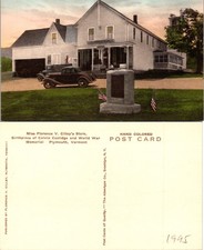 Plymouth VT Miss Florence V. Cilley's Store, Calvin Coolidge Postcard 72222 picture