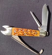 Electric Cutlery Co Walden NY NO Barnett Bone Handle Plier Pocket Knife No Case picture