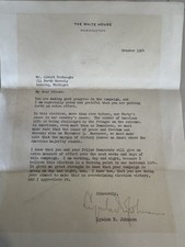 lyndon johnson signed Letter 1964. picture