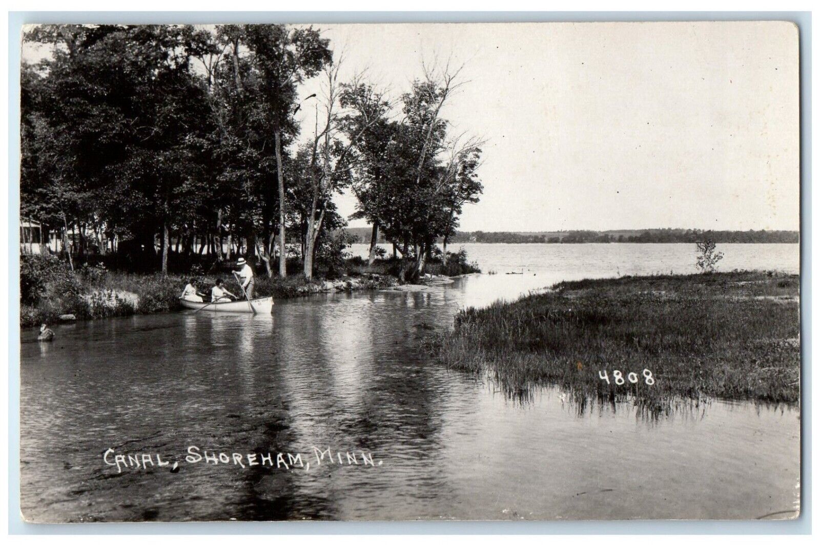 c1920's View Of Canal Shoreham Minnesota MN RPPC Photo Unposted Vintage Postcard