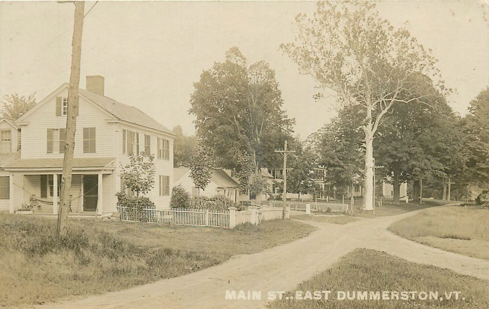 1912 Dummerston Vermont Main Street East Postcard RPPC 25-780
