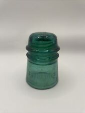 Vintage Brookfield Telephone Glass Insulator Dark Green/Teal Dome Top picture