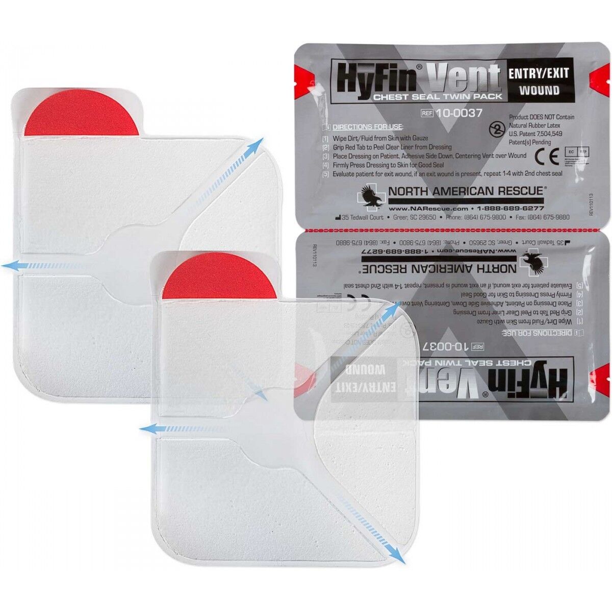 North American Rescue Hyfin Vent Chest Seal 2 Count Pack