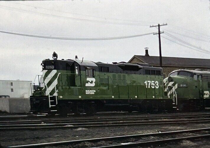 Vtg 35mm Slide Burlington Northern Railroad Train Engine 1753 Original