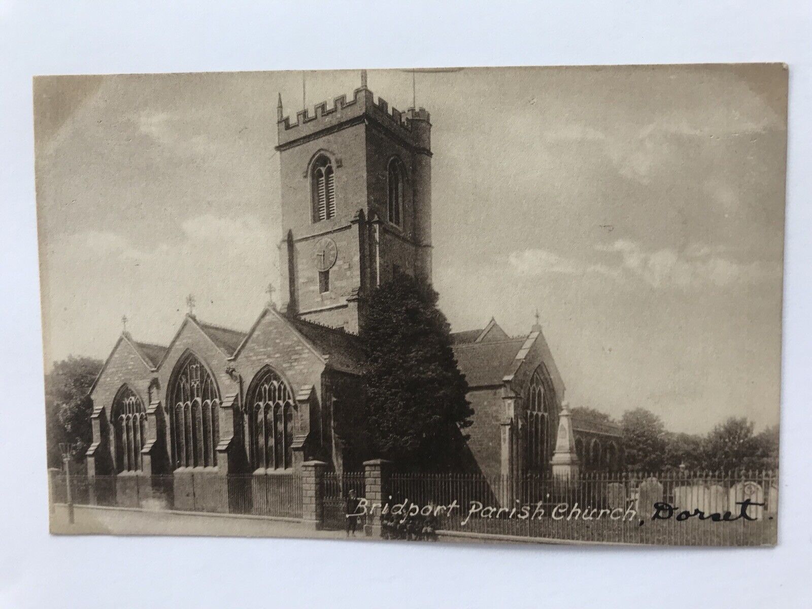  Bridport, Parish Church. Postcard. 