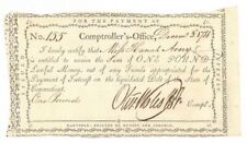 Oliver Wolcott signed Payment Notice - Connecticut Revolutionary War Bonds - Con picture