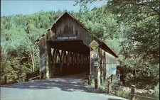 Lemington VT Columbia Covered Bridge across Connecticut River unused postcard picture