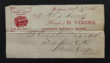 1868 antique VERDER'S RUTLAND CRACKERS SODA BISCUITS rutland vt BILLHEAD picture