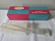 Vintage FULLER LUCITE HAIR BRUSH Spiral Bristlecomb Nylon Bristles - NOS Flawed picture