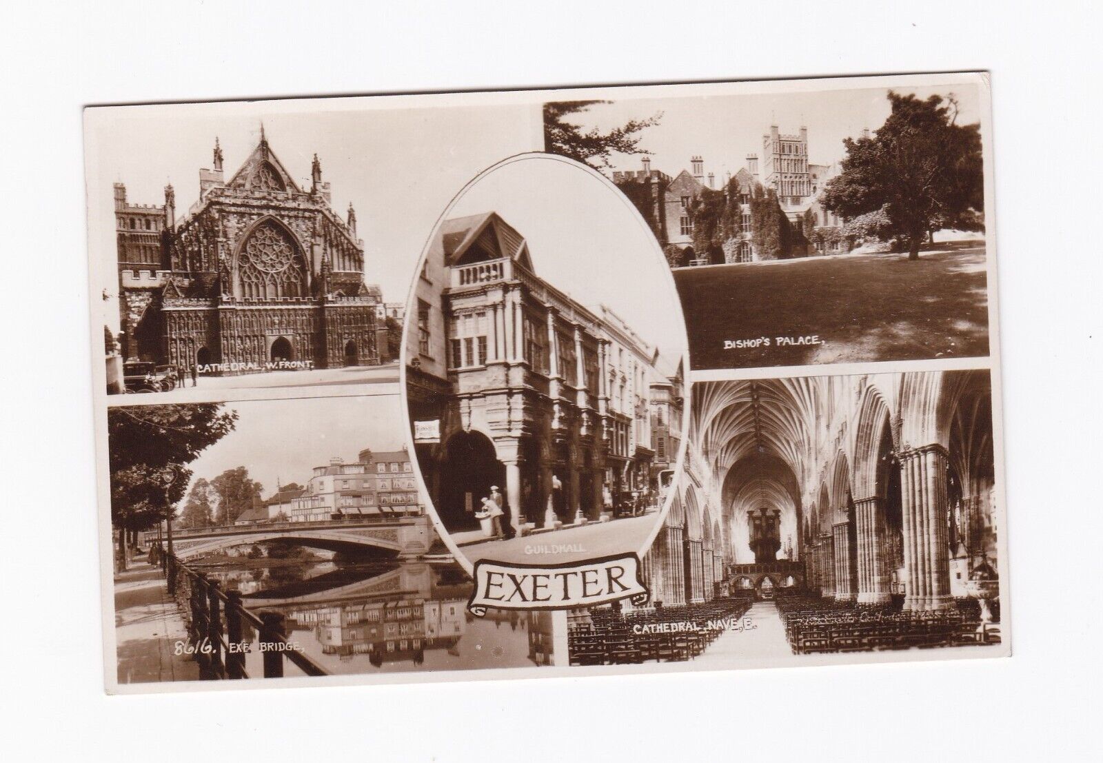 England Scotland Vintage Postcard Exeter Guildhall B&W