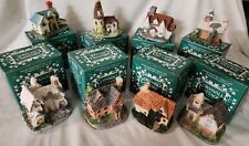 THE CORNWALL COTTAGE Collection 1987 Christmas Porcelain Cottage  lot of 8  picture