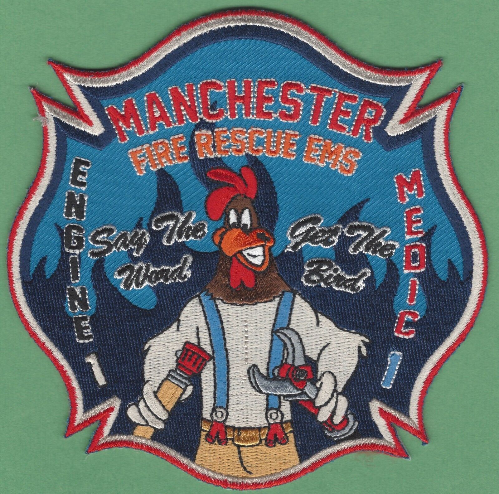 MANCHESTER CONNECTICUT ENGINE 1 MEDIC 1 COMPANY FIRE PATCH