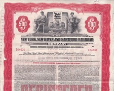1957 New York, New Haven & Hartford Railroad- 4 1/2% Mortgage Bond for $500 picture