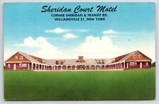 Williamsville New York~Sheridan Court Motel~Roadside~Linen Postcard picture