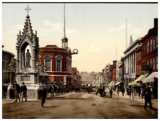 England. Maidstone. High Street. Vintage photochrome by P.Z, photochrome Zurich picture