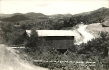 RPPC Montgomery,VT Hectorville Covered Bridge Franklin County Vermont Postcard picture