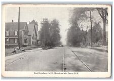 Derry New Hampshire Postcard East Broadway ME Church Road c1920 Vintage Antique picture
