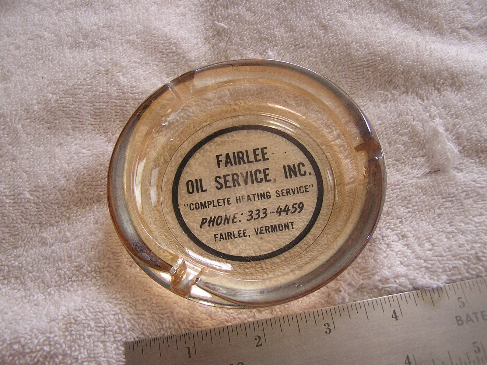 Vintage Fairlee Oil Service Inc. Ashtray Fairlee Vermont