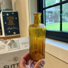 Kendall’s Spavin Cure Enosburgh Falls VT Blown Yellow Amber Veterinary Bottle picture