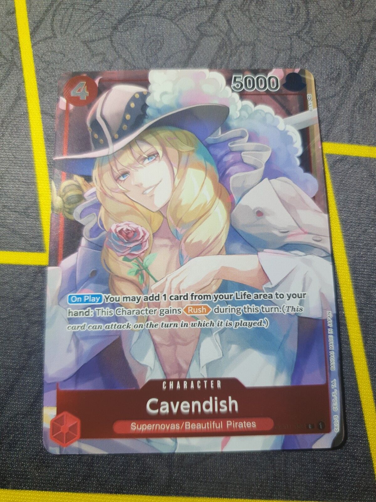 Cavendish - OP01-008 C Parralel Rare - Red - Romance Dawn - One Piece TCG