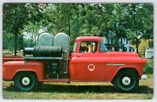 1950s RED CHEVROLET PICKUP TRUCK ALLENTOWN MACMILLAN OIL CO ADVERTISING POSTCARD picture