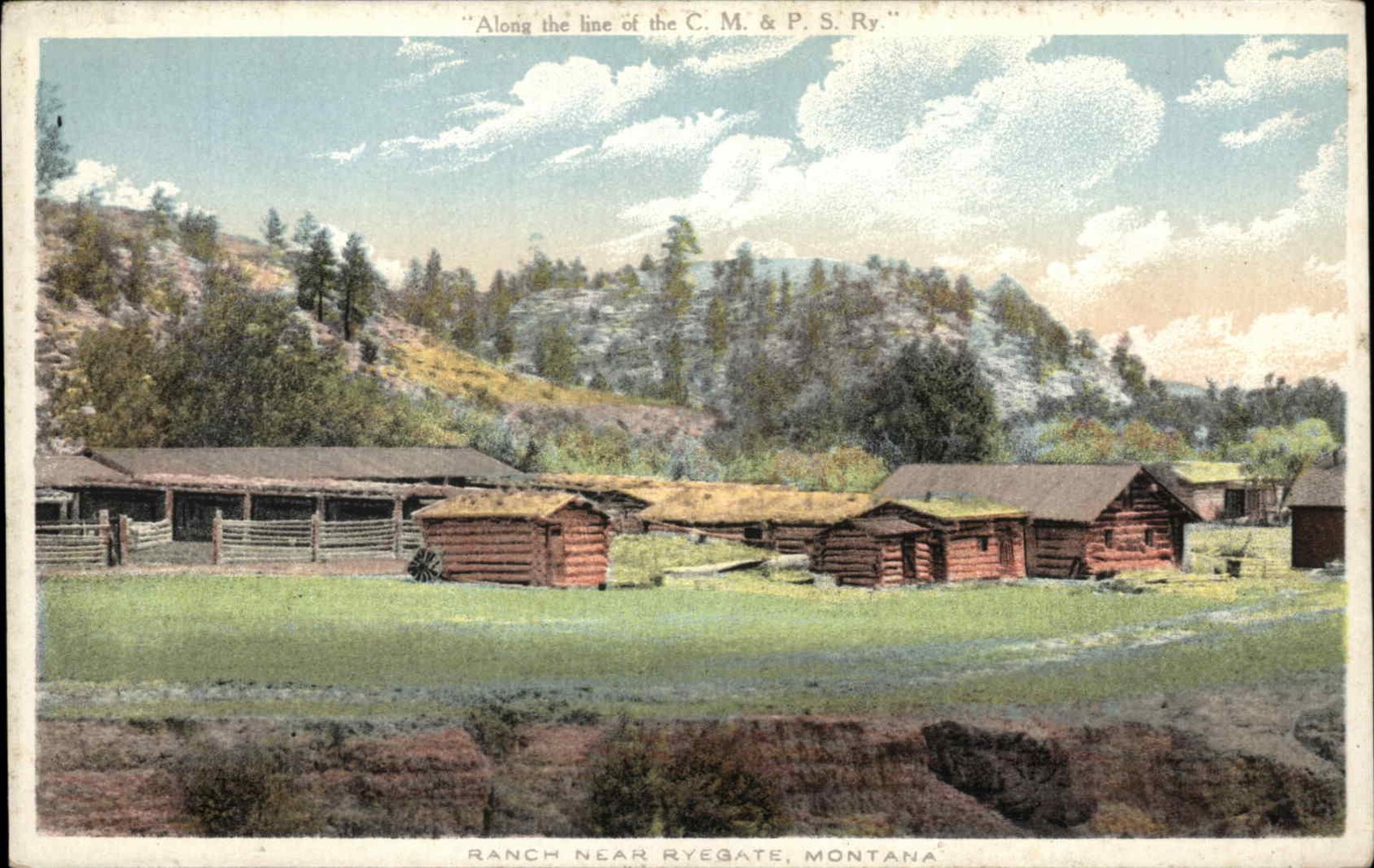 RYEGATE MONTANA MT Ranch CM &PS Railroad Train Station Railway Postcard RYEGATE MONTANA MT Ranch CM &PS Railroad Train Station Railway Postcard