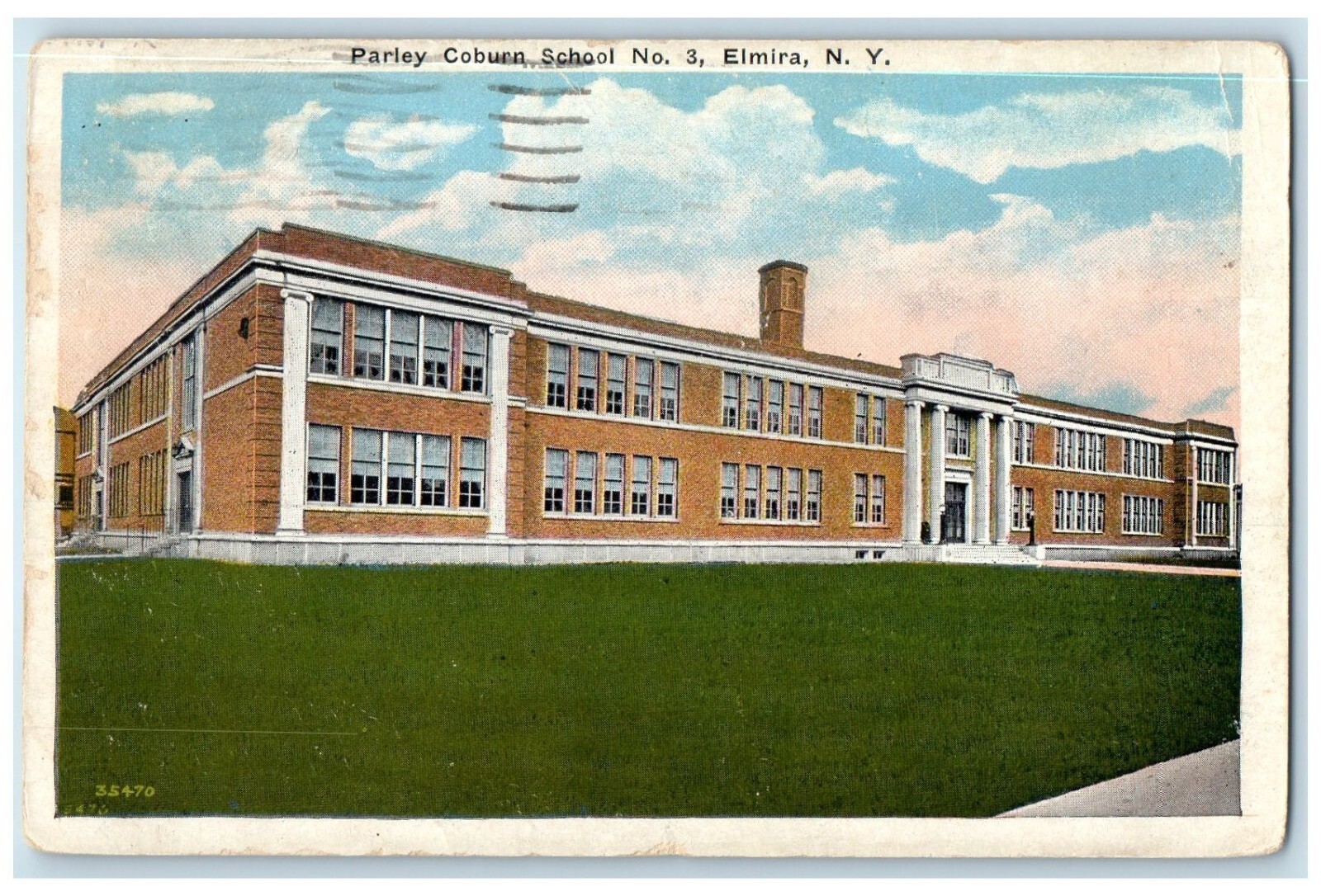 1948 Parley Coburn School Exterior Building Elmira New York NY Vintage Postcard 1948 Parley Coburn School Exterior Building Elmira New York NY Vintage Postcard