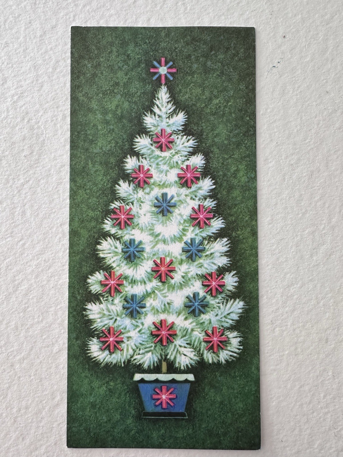 VINTAGE BAPCO BROOKLINE Unused MCM Xmas Greeting Card Holiday Tree VINTAGE BAPCO BROOKLINE Unused MCM Xmas Greeting Card Holiday Tree