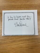 Elmore Leonard Author Signed Bookplate With Handwritten Passage New  picture