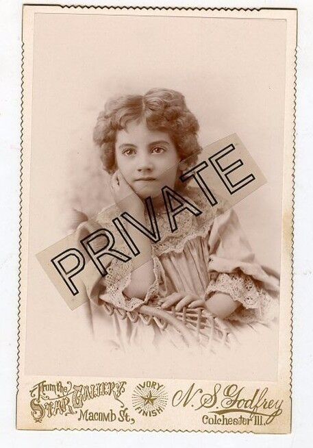 Cabinet Photo-Colchester Illinois-Adorable Older Girl-BERRY / CARR Family - Nice