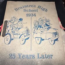 Braintree high 1934 25 Years Later Reunion Book  picture
