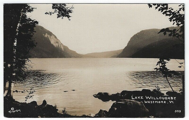 RPPC, Westmore, Vermont,  Early  View of Lake Willoughby, 1931
