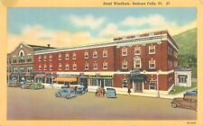 Bellows Falls Vermont Hotel Windham, Old Cars Linen Postcard Curteich 21 Unused picture