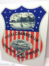 Hotel Chamberlin VA,, Vintage Style Travel Decal / Vinyl Sticker, Luggage Label picture
