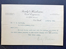 1901 Purdy & Henderson Fuller Co NYC 23rd St Borings Survey Nostrand Letter picture